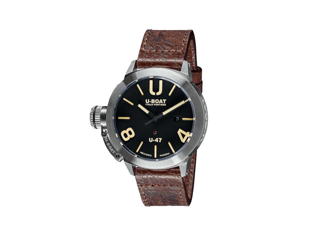 Reloj Automático U-Boat Classico, Acero Inoxidable 316L, Negro, 47mm, 8105