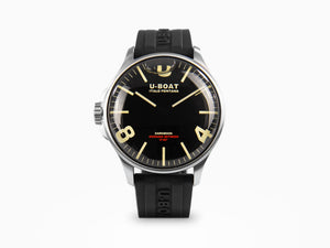 Reloj de Cuarzo U-Boat Capsoil Darkmoon 44 SS, Silicona, Negro, 44 mm, 8463/A