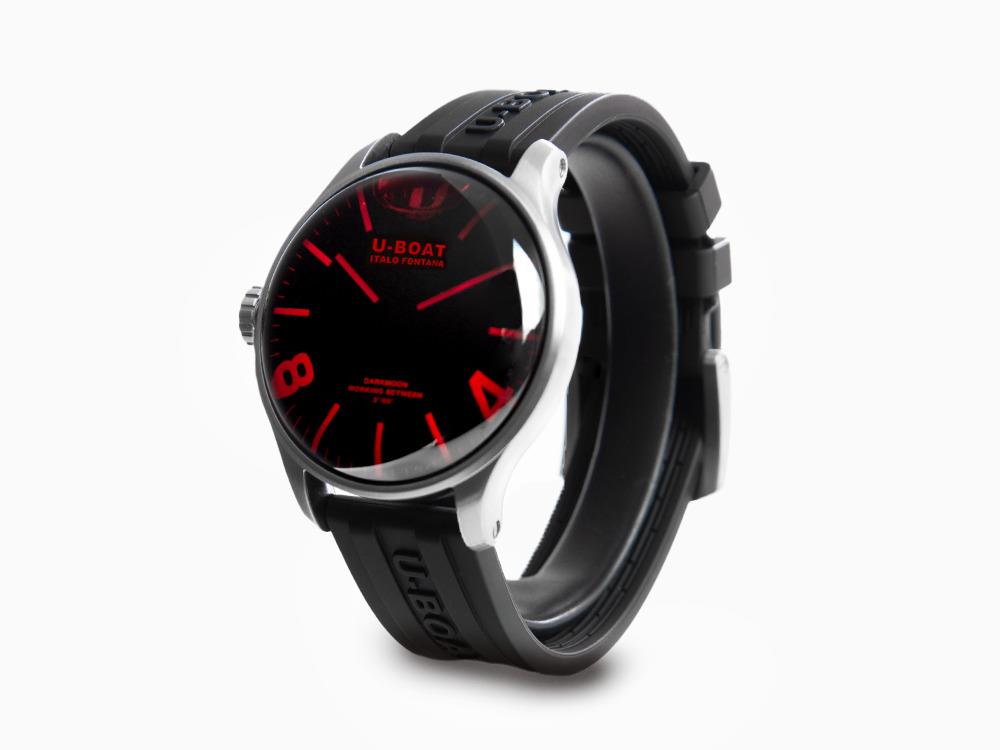 Reloj de Cuarzo U-Boat Capsoil Darkmoon 44 Red SS, Negro, 44 mm, 8465/A