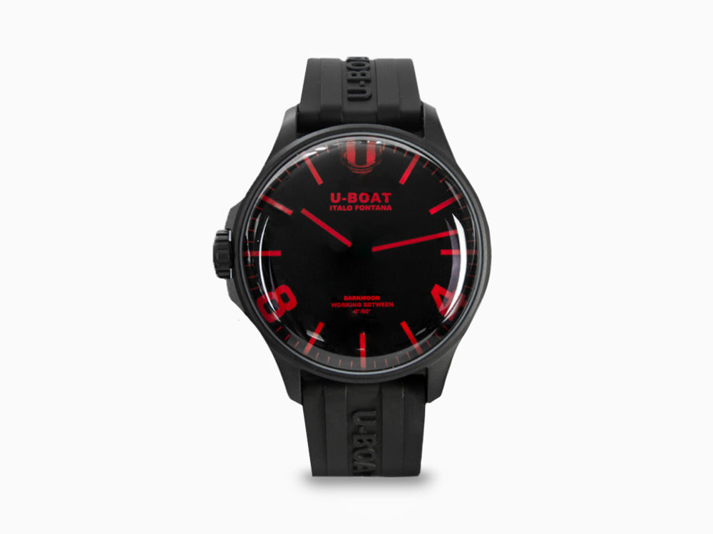 Reloj de Cuarzo U-Boat Capsoil Darkmoon Red 44 IPB, Negro, 44 mm, 8466/A