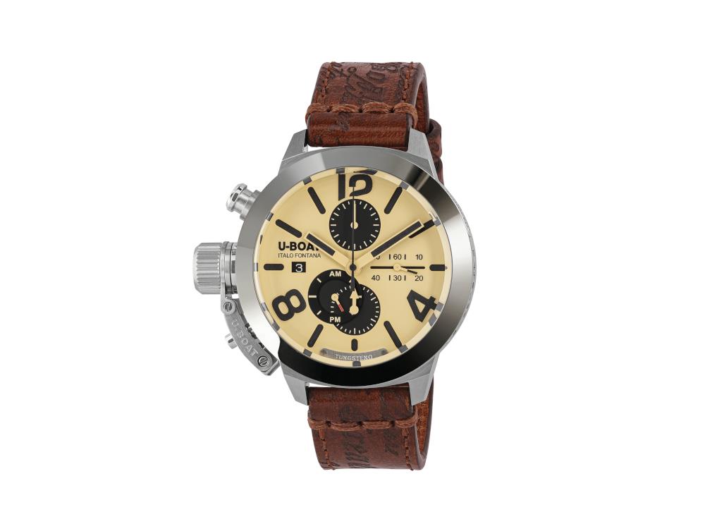 Reloj Automático U-Boat Classico Tungsteno Chronograph, Beige, 45 mm, 9568