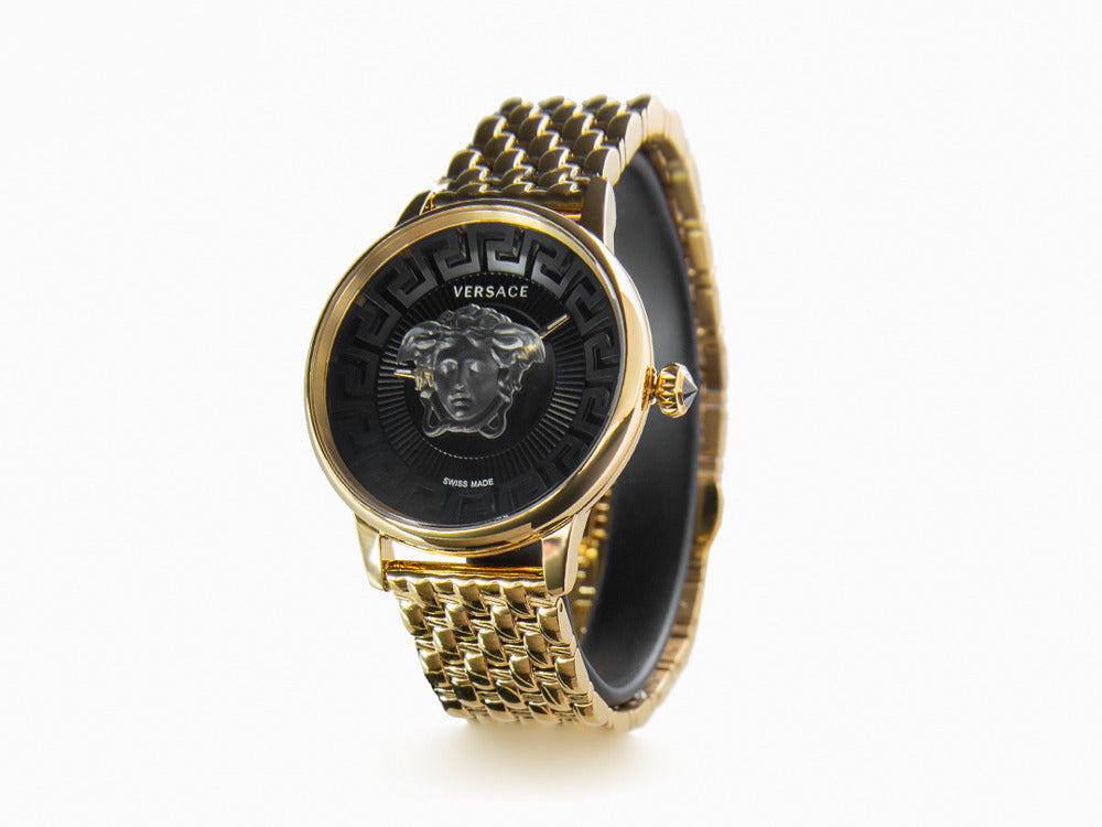 Reloj de Cuarzo Versace Medusa Alchemy, PVD Oro, Negro, 38 mm, VE6F00523