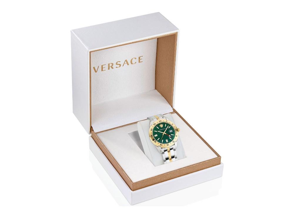 Reloj de Cuarzo Versace Greca Time GMT, Verde, 41mm, Cristal Zafiro, VE7C00623