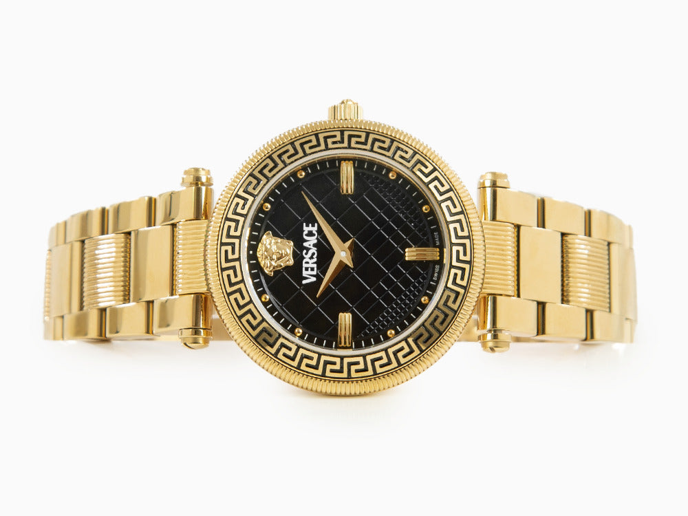 Reloj de Cuarzo Versace Reve, PVD Oro, Negro, 35 mm, Cristal Zafiro, VE8B00624