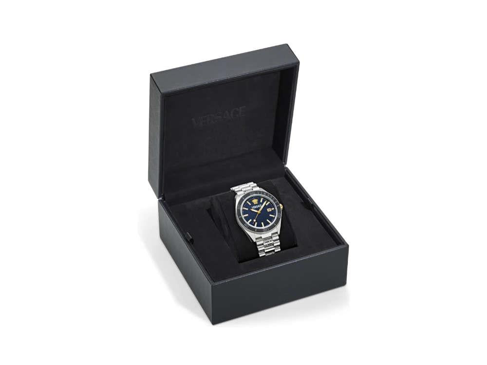 Reloj de Cuarzo Versace V Dome, Azul, 42 mm, Cristal de Zafiro, VE8E00324