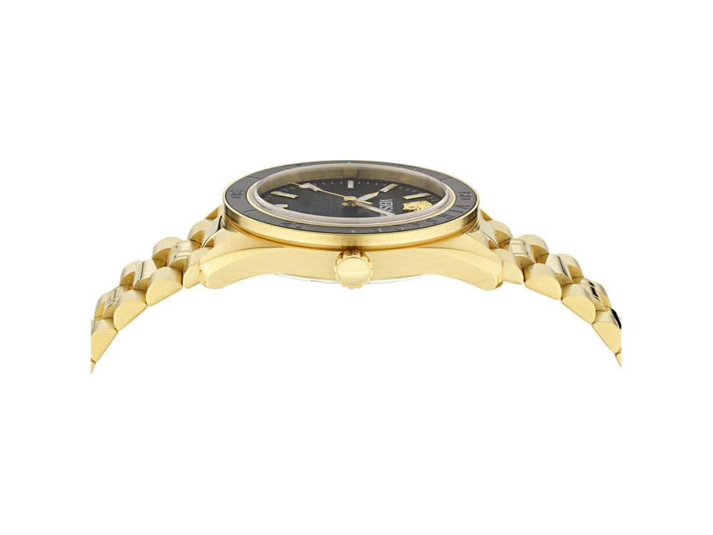 Reloj de Cuarzo Versace V Dome, PVD Oro, Negro, 42 mm, Cristal Zafiro, VE8E00624