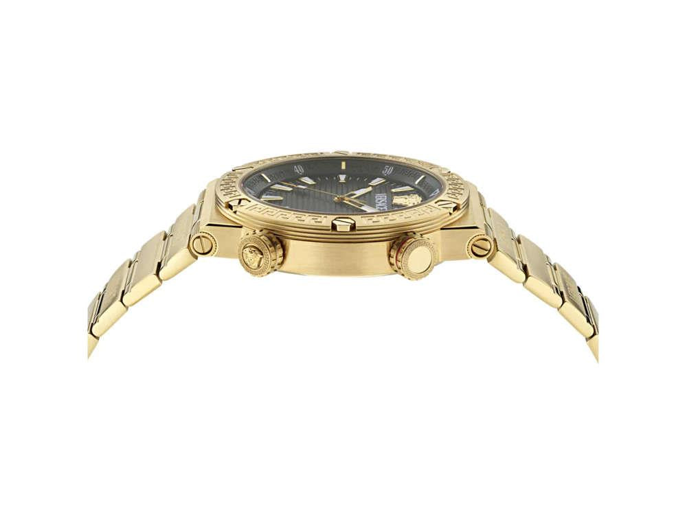 Reloj de Cuarzo Versace Greca Logo Diver, PVD Oro, Negro, 43 mm, VE8G00624