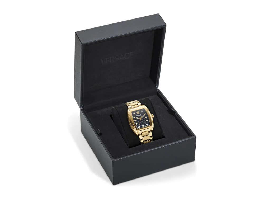 Reloj de Cuarzo Versace Dominus Lady, PVD Oro, Negro, 44,8mm x 36mm, VE8K00524