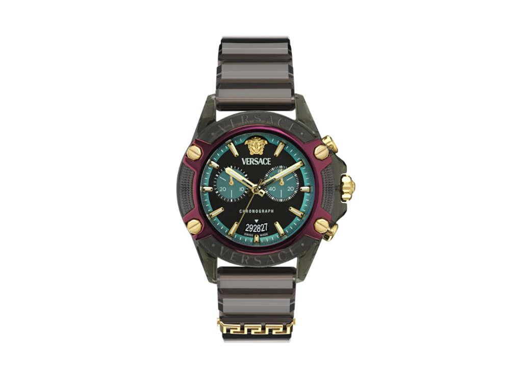 Reloj de Cuarzo Versace Icon Active, Policarbonato, Negro, 44 mm, VE8P00224