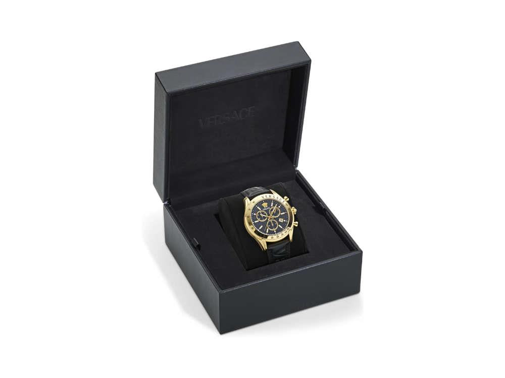 Reloj de Cuarzo Versace Chrono Master, PVD Oro, Negro, 44 mm, VE8R00224