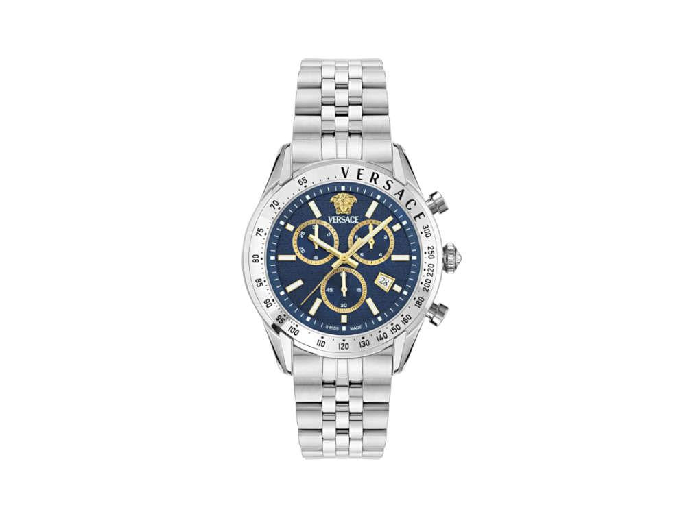 Reloj de Cuarzo Versace Chrono Master, Azul, 44 mm, Cristal de Zafiro, VE8R00324