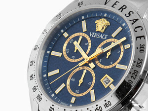 Reloj de Cuarzo Versace Chrono Master, Azul, 44 mm, Cristal de Zafiro, VE8R00324