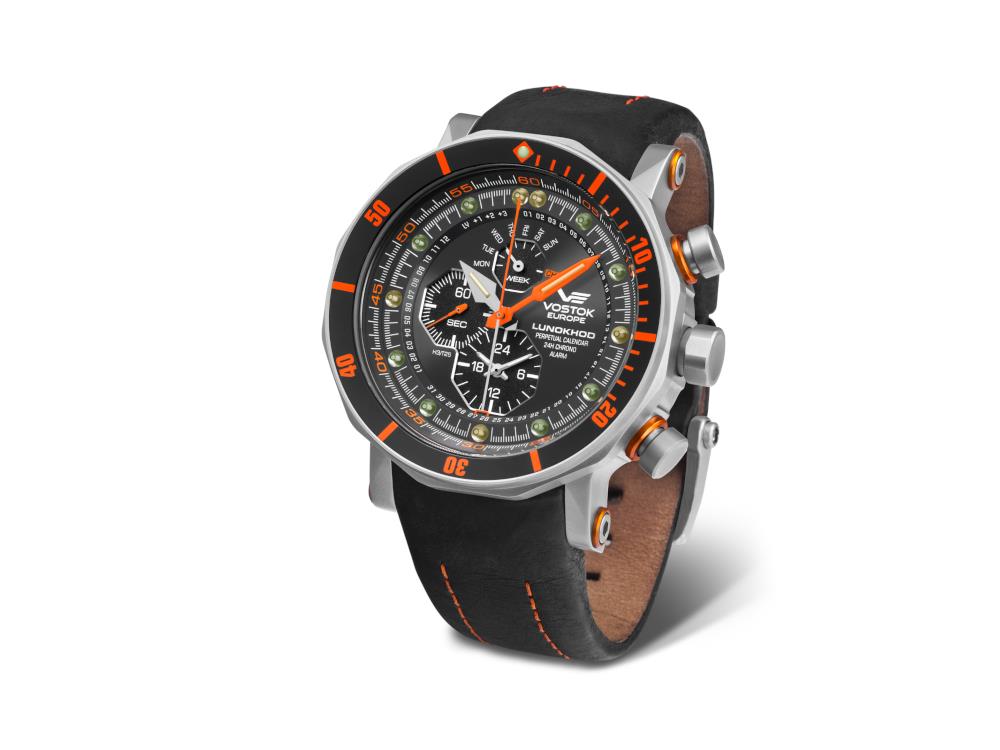 Reloj de Cuarzo Vostok Europe Lunokhod-2, 49 mm, Tritio, Crono, YM86-620A506