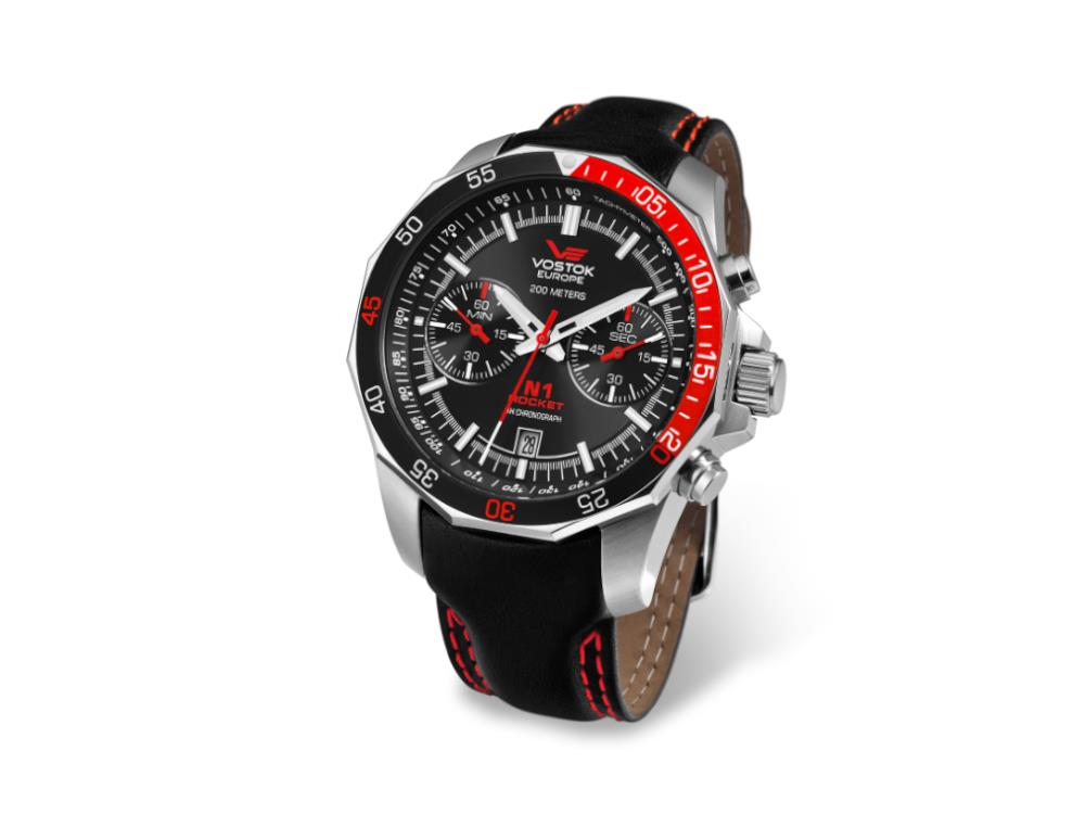 Reloj de Cuarzo Vostok Europe Rocket N-1, Negro, 46 mm, Cronógrafo, 6S21-2255295