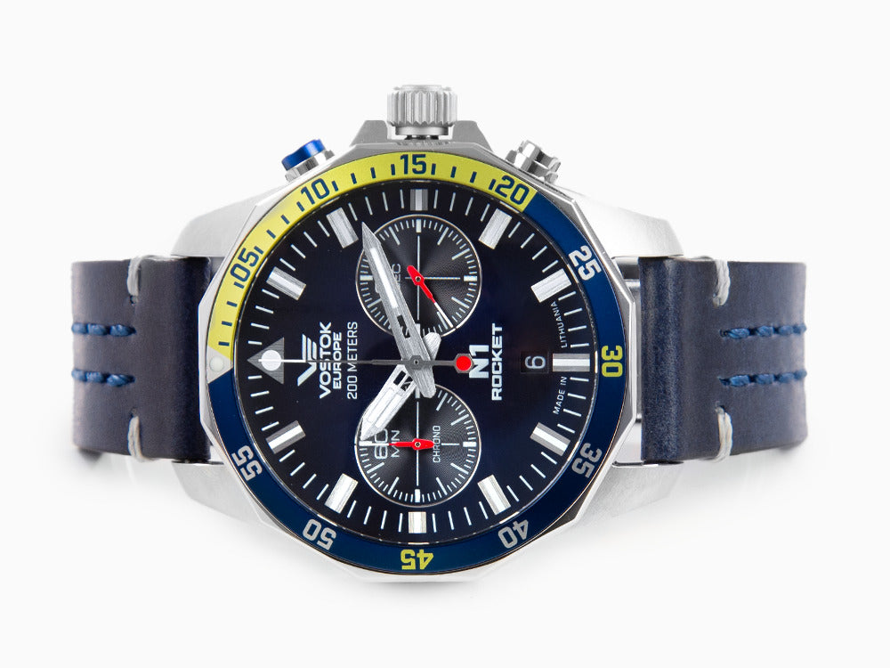 Reloj de Cuarzo Vostok Europe Rocket N-1, Azul, 46 mm, Cronógrafo, 6S21-225A708