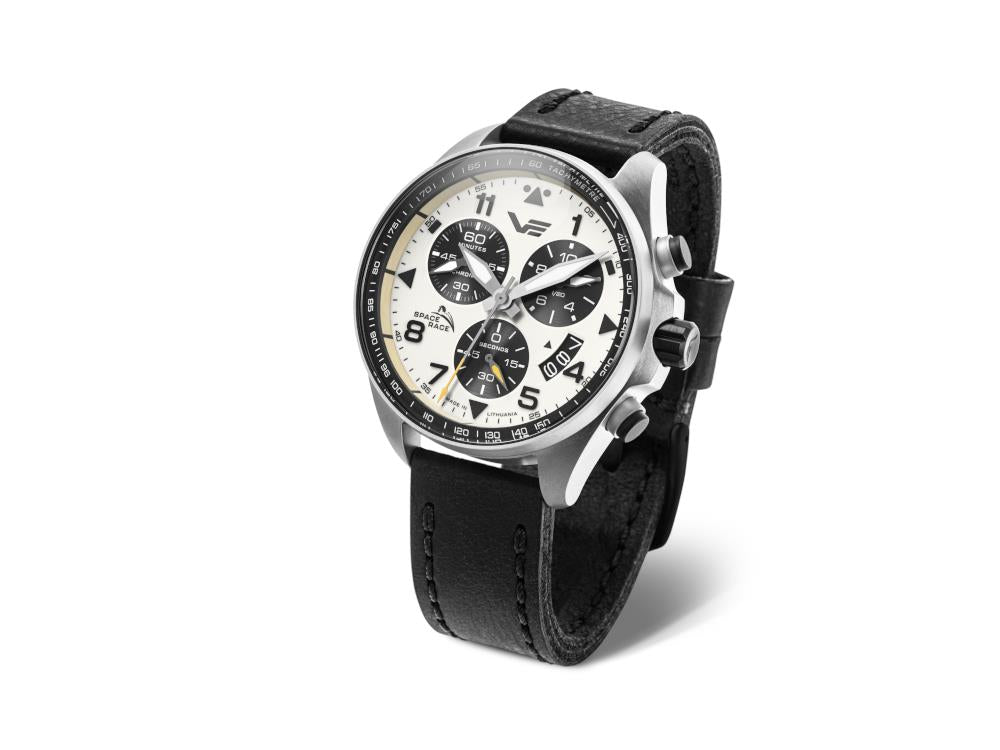 Reloj de Cuarzo Vostok Europe Space Race, Blanco, 46.5 mm, Crono, 6S30-325A743