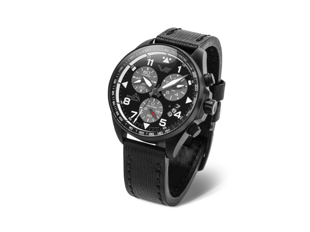 Reloj de Cuarzo Vostok Europe Space Race, Negro, 46 mm, Crono, 6S30-325C744