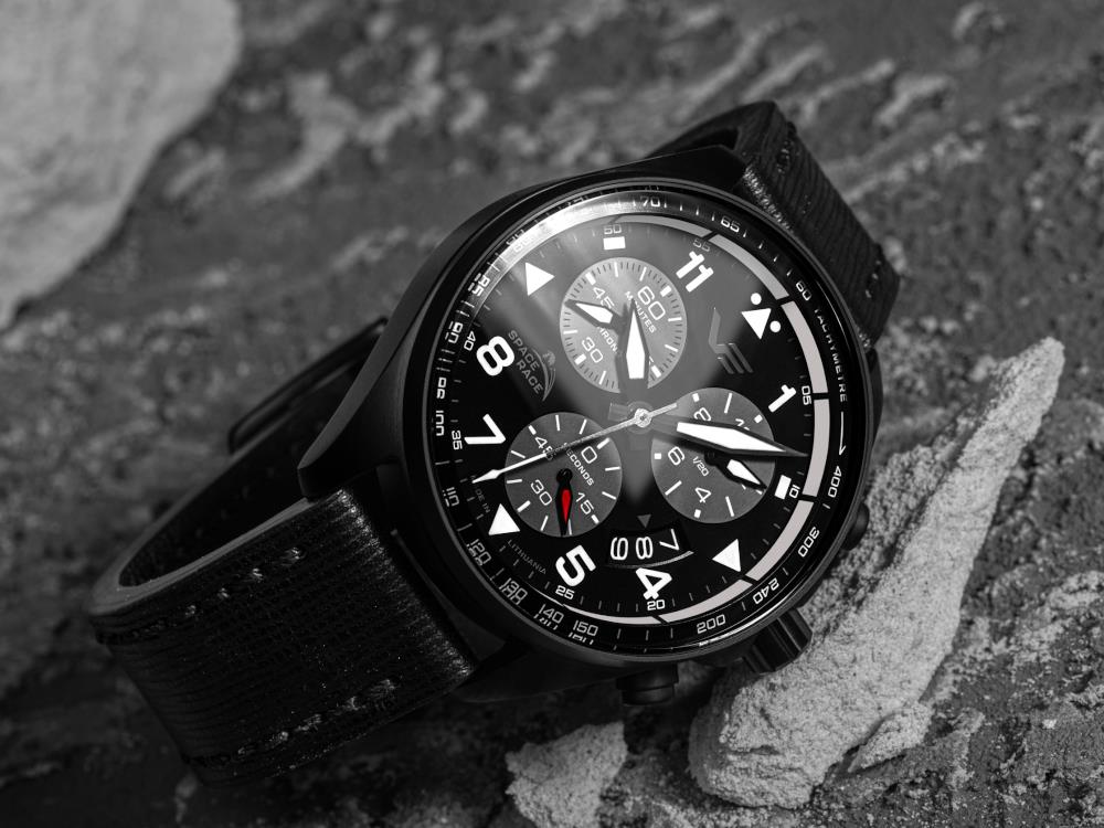 Reloj de Cuarzo Vostok Europe Space Race, Negro, 46 mm, Crono, 6S30-325C744