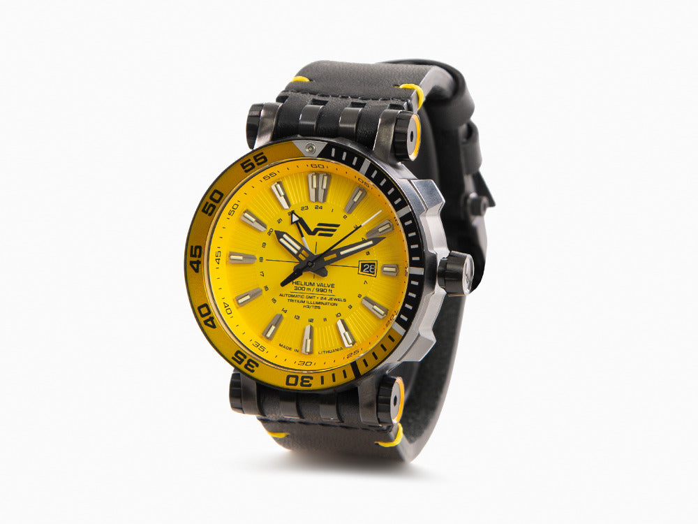 Reloj Automático Vostok Europe Energia II GMT, PVD, Amarillo, LE, NH34-575C719