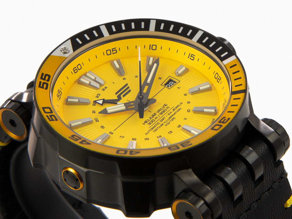 Reloj Automático Vostok Europe Energia II GMT, PVD, Amarillo, LE, NH34-575C719