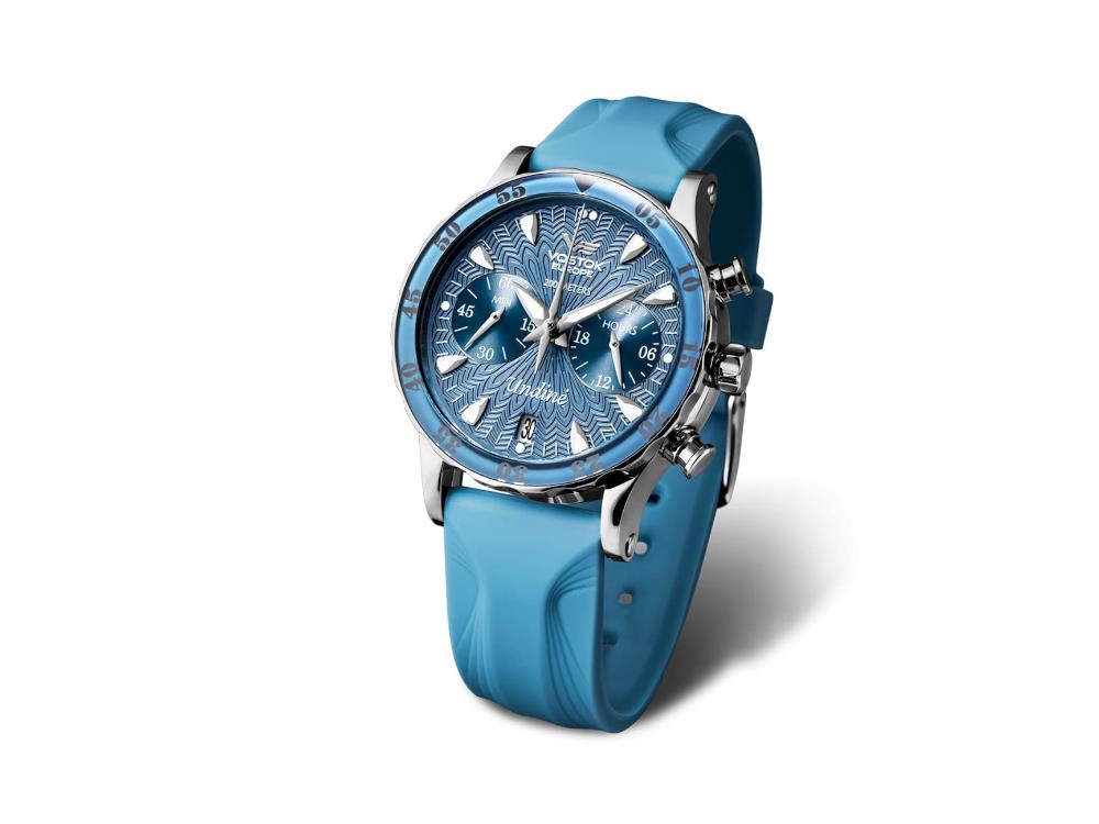 Reloj de Cuarzo Vostok Europe Undiné, Azul, 39 mm, Cronógrafo, VK64-515A526