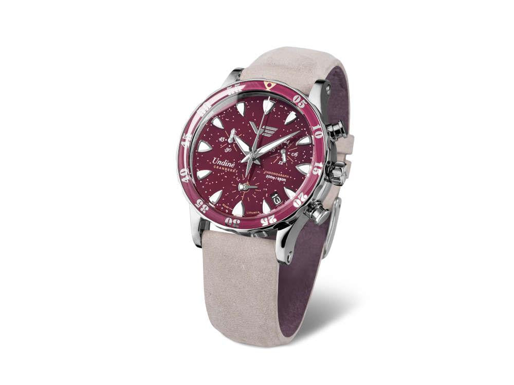 Reloj de Cuarzo Vostok Europe Undiné Cranberry, Edición Limitada, VK68-515A774