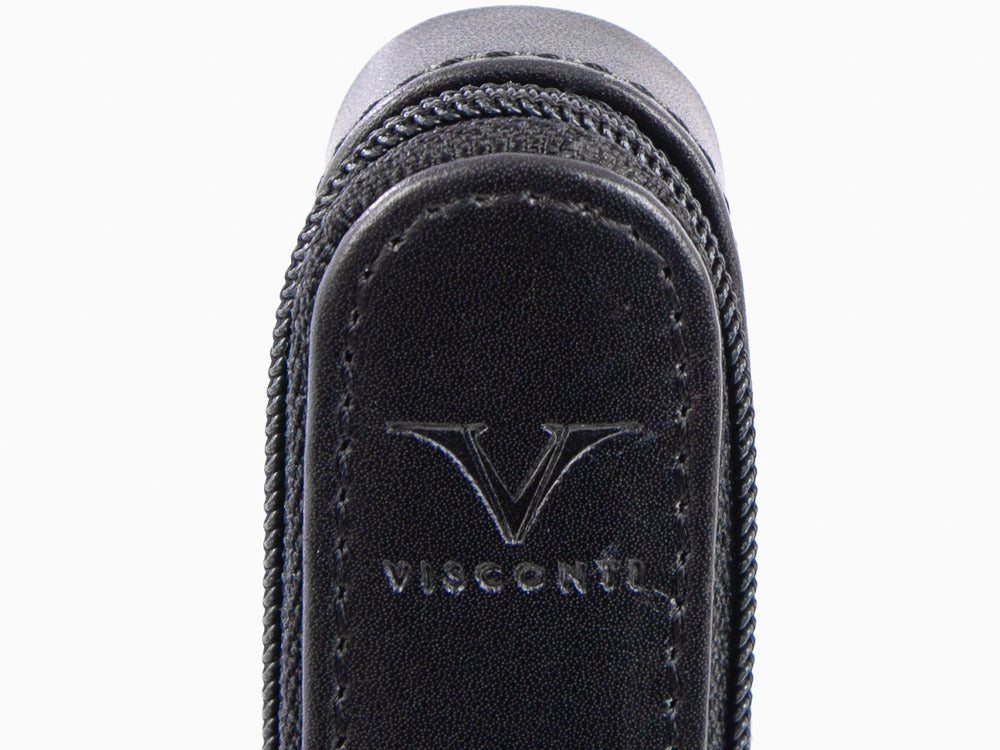 Estuche Visconti Accesorios 1 pieza, Piel, Rígido, Cremallera, Negro, KL40-01