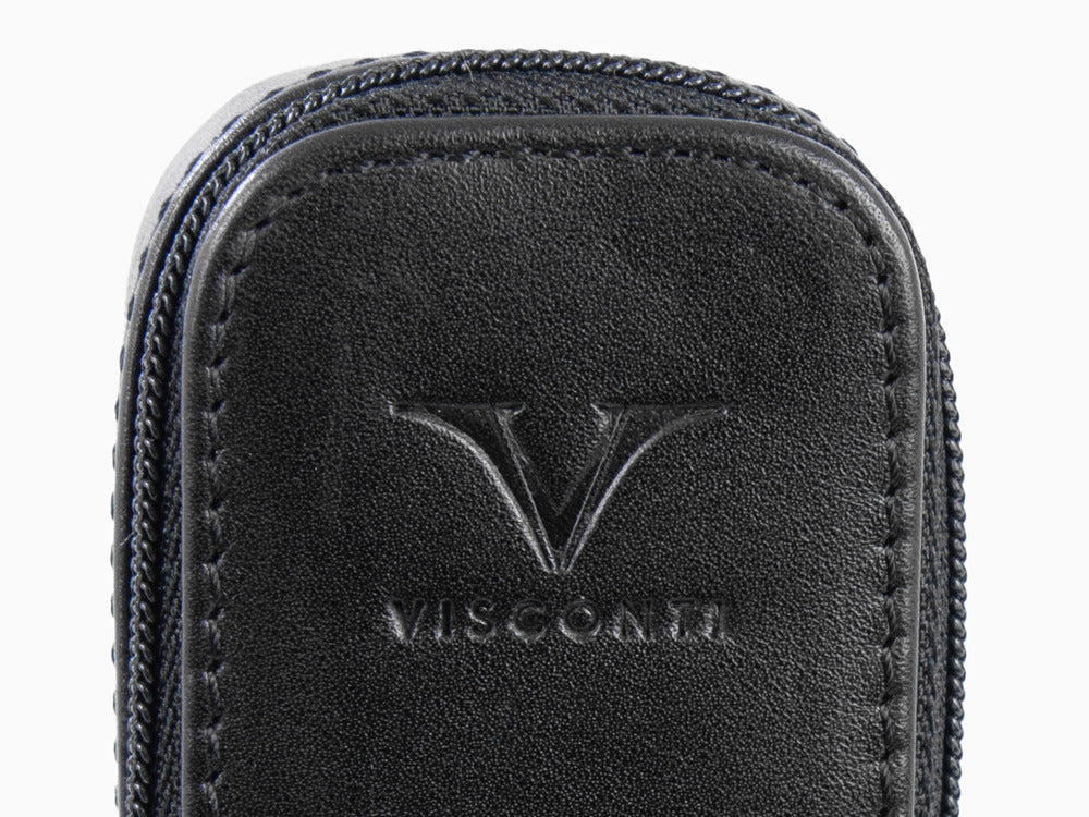 Estuche Visconti Accesorios, Piel, Rígido, 2 Artículos, Negro, KL40-02