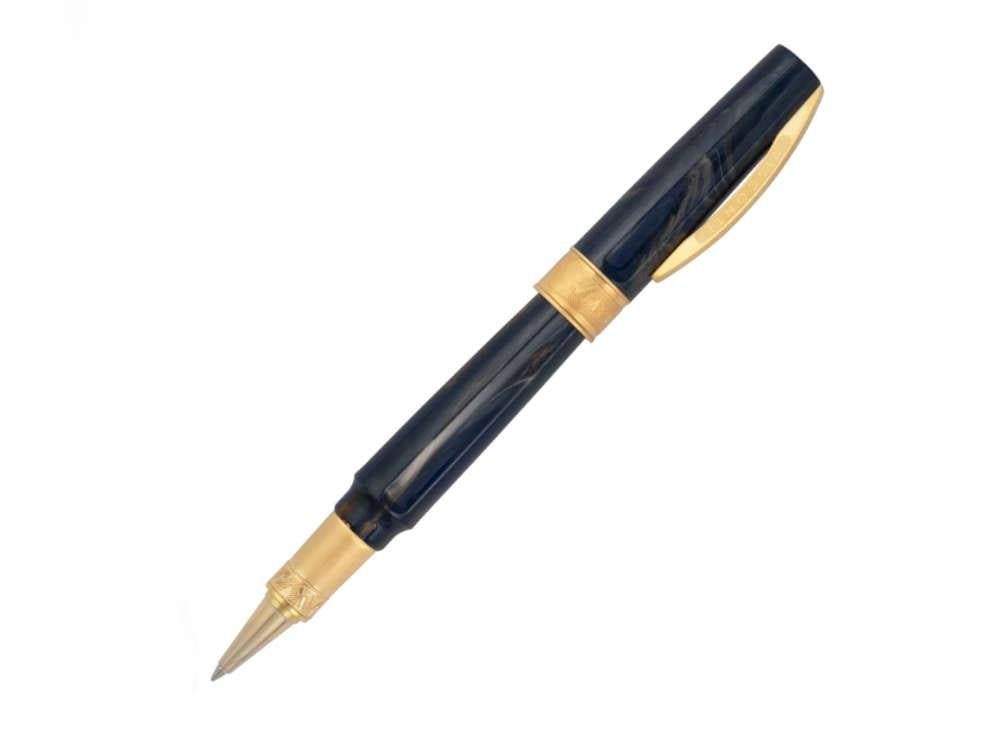 Roller Visconti Mirage Mythos Zeus, Resina inyectada, PVD Oro, Azul KP07-09-RB