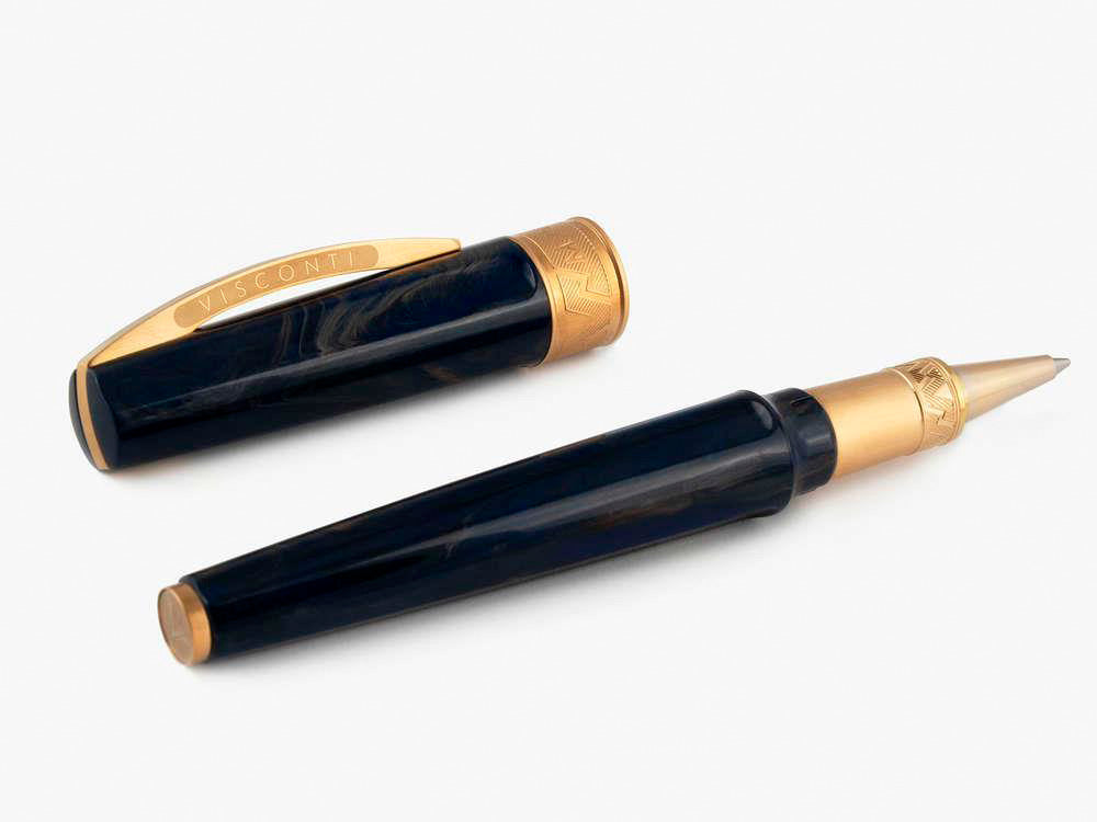 Roller Visconti Mirage Mythos Zeus, Resina inyectada, PVD Oro, Azul KP07-09-RB