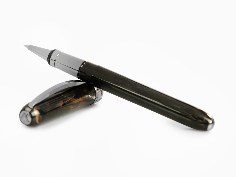 Roller Visconti Rembrandt-S Black, Resina, Adornos en rutenio, KP10-27-RB