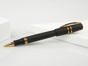 Roller Visconti Homo Sapiens Basaltic Lava, Adornos en Bronce, Over, KP15-03-RB