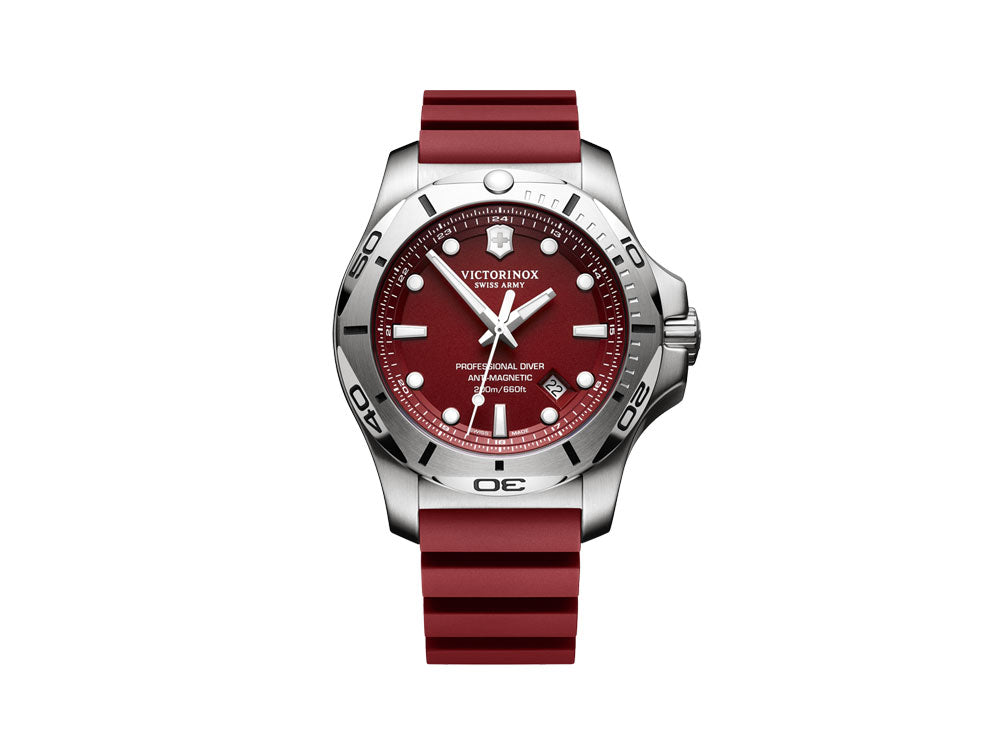 Reloj de Cuarzo Victorinox I.N.O.X., Rojo, 45 mm, Correa de caucho, V241736