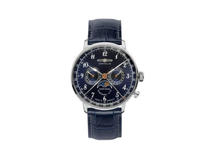 Reloj de Cuarzo Zeppelin LZ 129 Hindenburg Moonphase, Azul, 40 mm, 7036-3