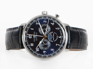 Reloj de Cuarzo Zeppelin LZ 129 Hindenburg Moonphase, Azul, 40 mm, 7036-3