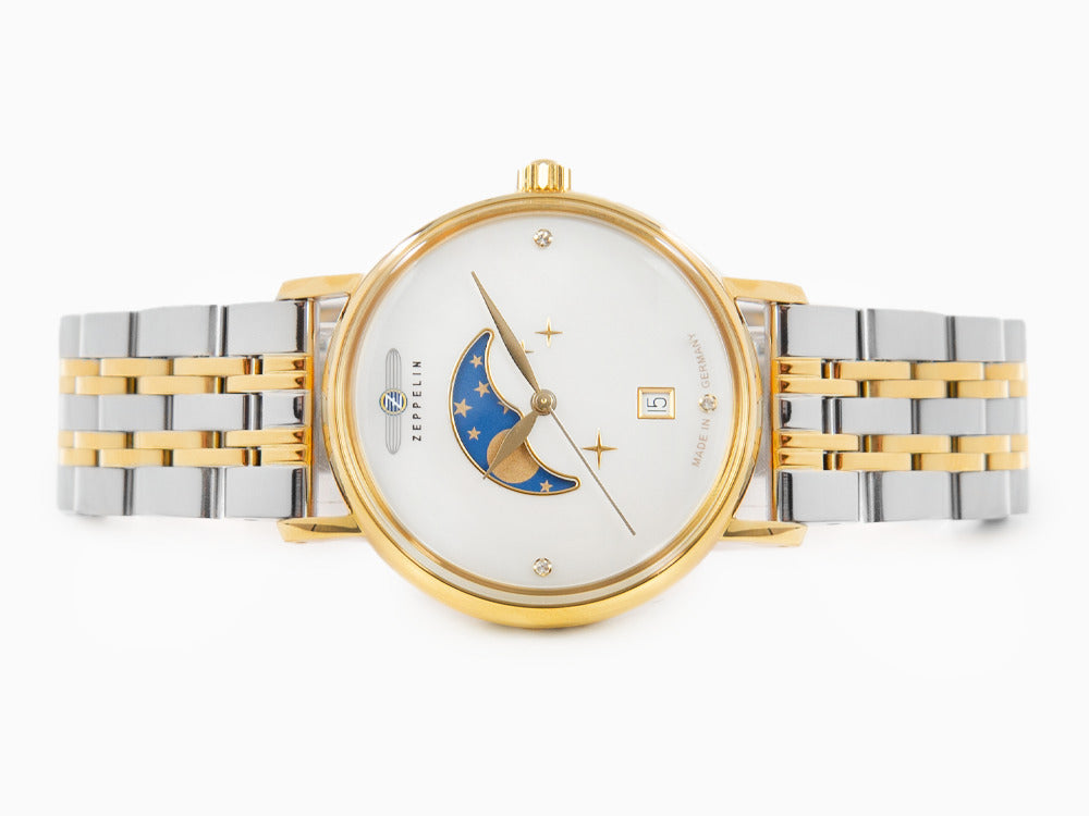 Reloj de Cuarzo Zeppelin Luna, Blanco, 36 mm, Día, Sí, 7133M-5