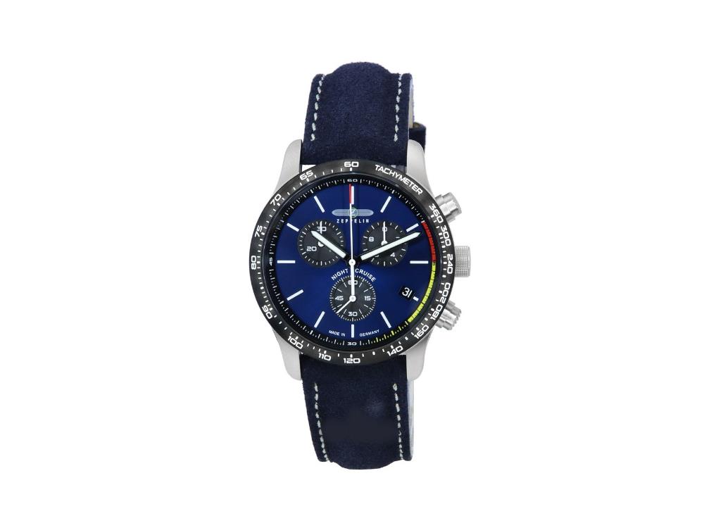 Reloj de Cuarzo Zeppelin Night Cruise, Azul, 42 mm, Cronógrafo, Día, 7288-3