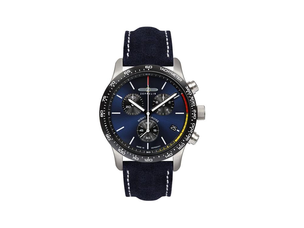 Reloj de Cuarzo Zeppelin Night Cruise, Azul, 42 mm, Cronógrafo, Día, 7288-3