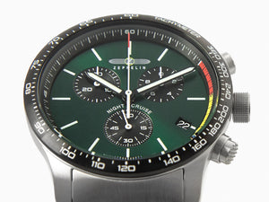 Reloj de Cuarzo Zeppelin Night Cruise, Verde, 42 mm, Cronógrafo, Día, 7288M-4