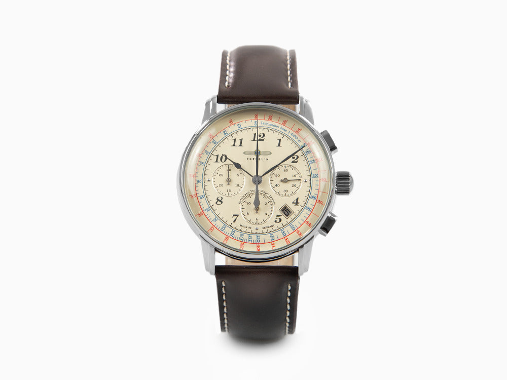 Reloj Automático Zeppelin LZ126 Los Angeles, Beige, 42 mm, Cronógrafo, 7624-5