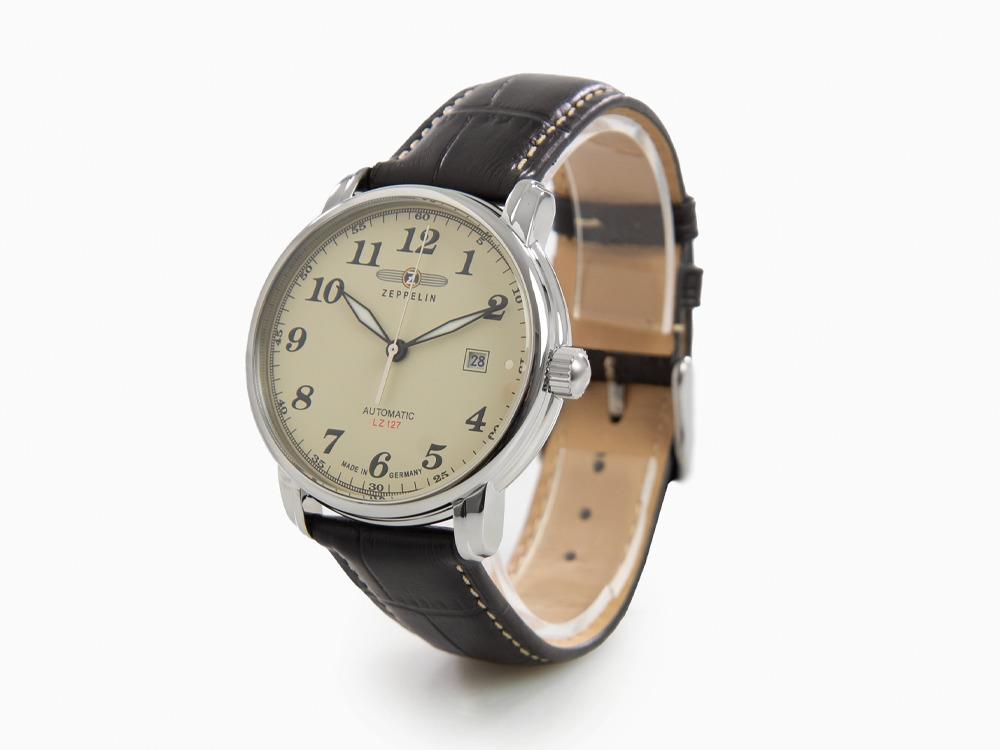 Reloj Automático Zeppelin LZ 127 Graf Zeppelin, Beige, 42 mm, Día, 7656-5