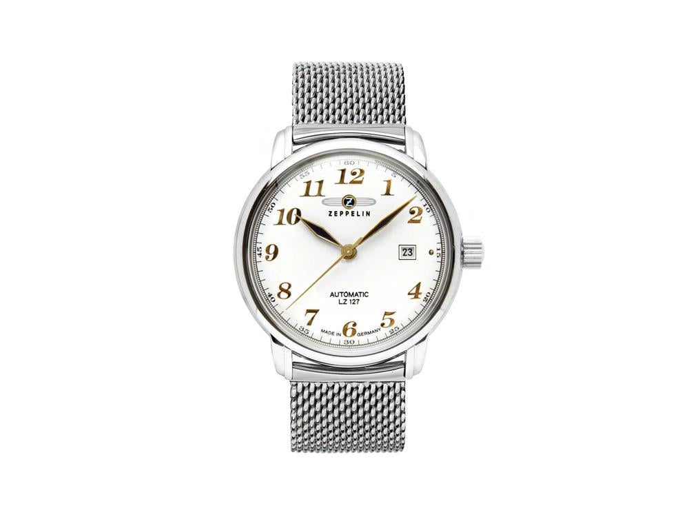 Reloj Automático Zeppelin LZ 127 Graf Zeppelin, Blanco, 42 mm, Día, 7656M-1