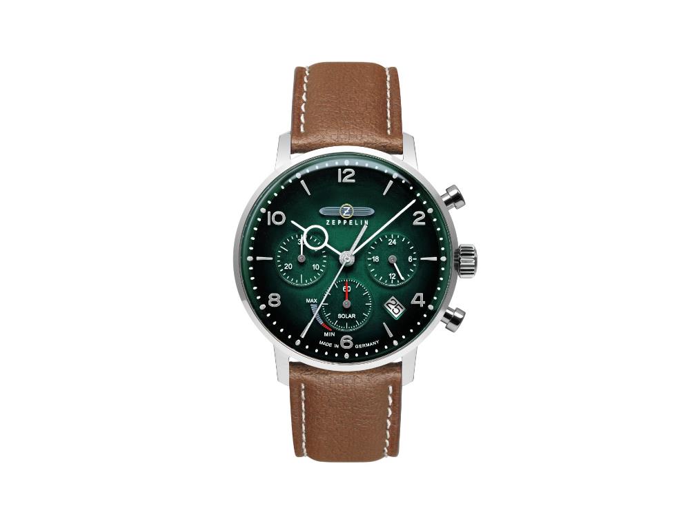 Reloj de Cuarzo Zeppelin LZ 129 Hindenburg, Verde, 41 mm, Día, Piel, 8086-4n