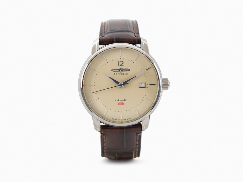 Reloj Automático Zeppelin LZ 120 Bodensee, Beige, 40cm, Correa de piel, 8160-5