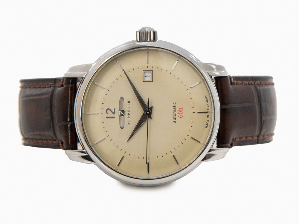 Reloj Automático Zeppelin LZ 120 Bodensee, Beige, 40cm, Correa de piel, 8160-5