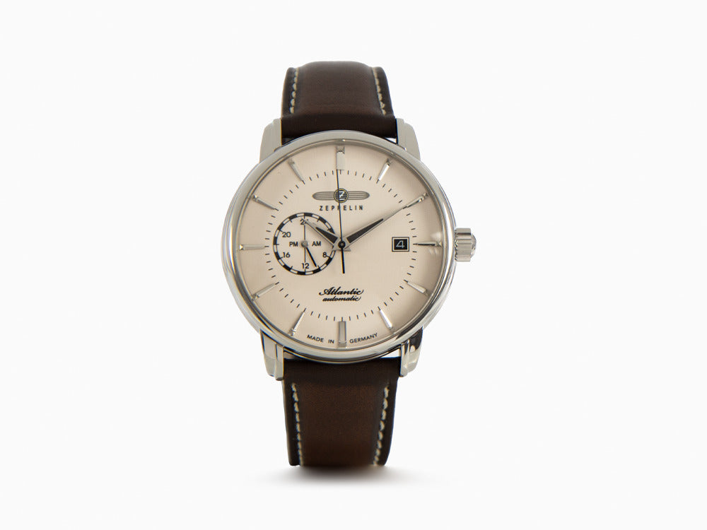 Reloj Automático Zeppelin Atlantic, Beige, 41 mm, Día, Correa de piel, 8470-5