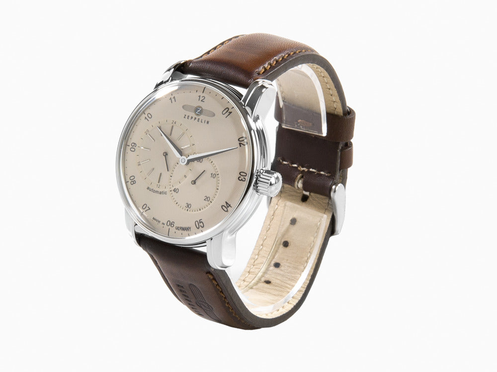 Reloj Automático Zeppelin Captain Line, Beige, 43 mm, Correa de piel, 8662-5