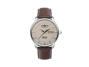 Reloj Automático Zeppelin Atlantic, Beige, 41 mm, Día y fecha, Piel, 8466-5