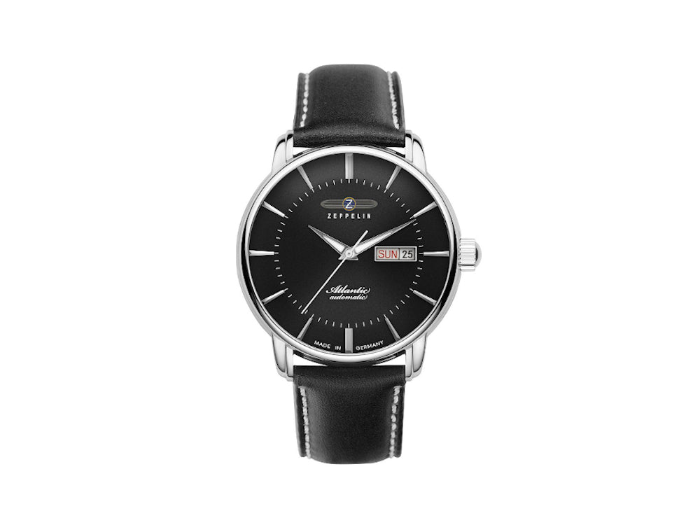 Reloj Automático Zeppelin Atlantic, Negro, 41 mm, Día y fecha, Piel, 8466-2