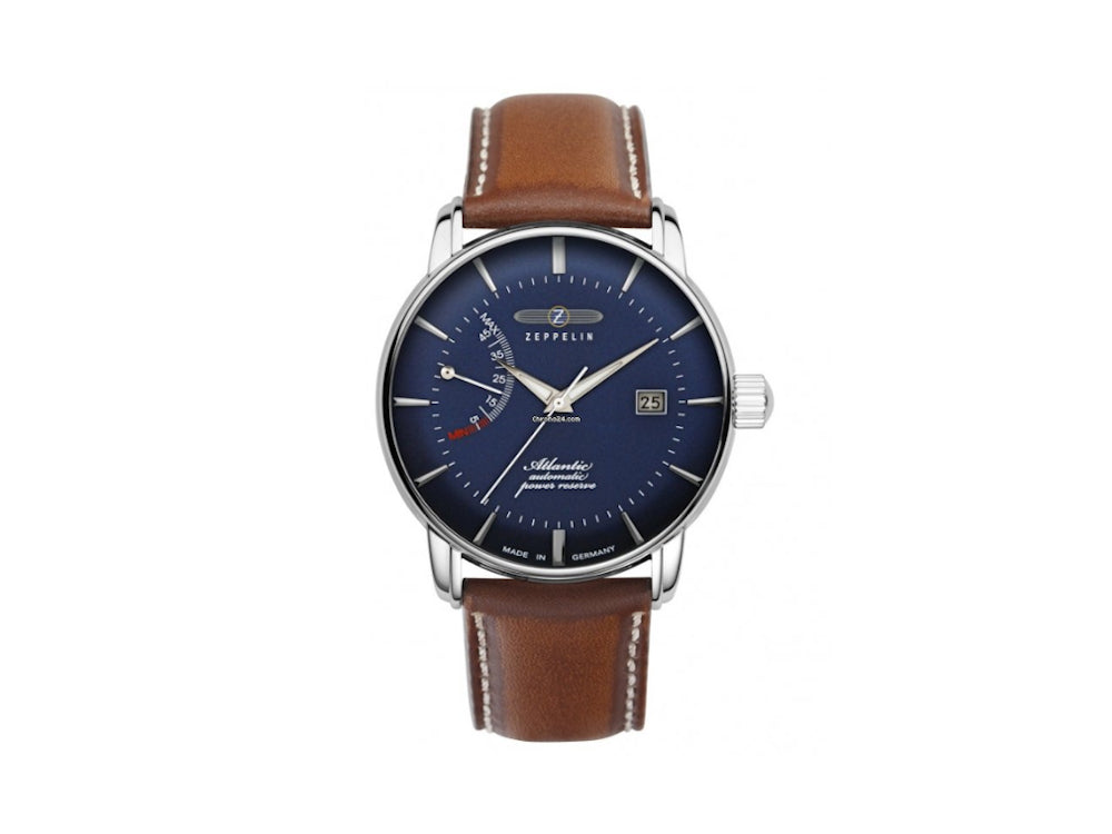 Reloj Automático Zeppelin Atlantic, Azul, 42 mm, Día, Correa de piel, 8462-3